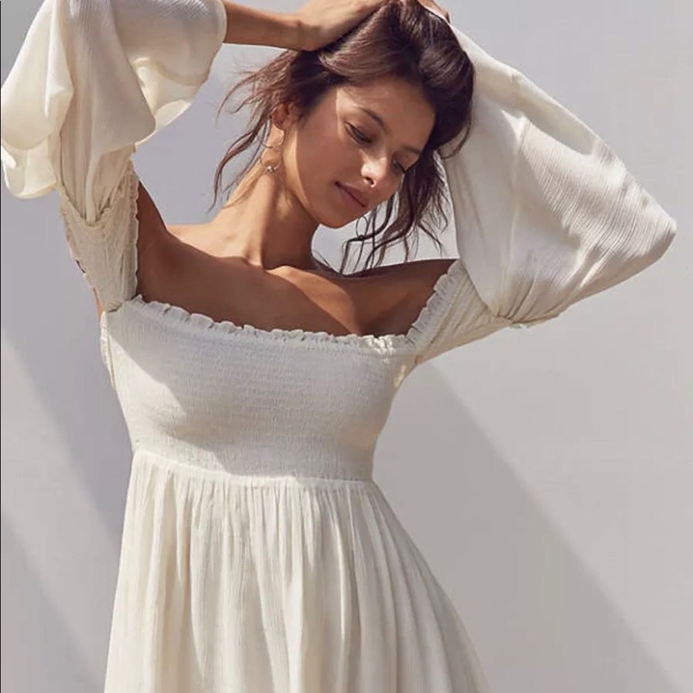 Cream Off The Shoulder Dress